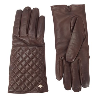 Mulberry Quilted Gloves, front view